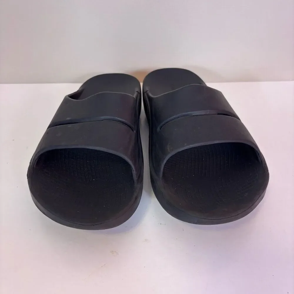 Oofos Men's Black Slide Comfort Sandals Men's 10,‎ Women's 12